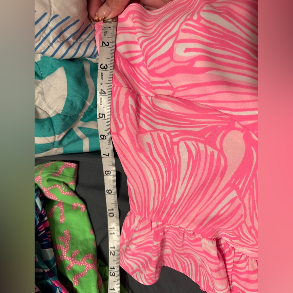 Lilly Pulitzer Pink Patterned Blouse with Ruffle Sleeves - Picture 9 of 10